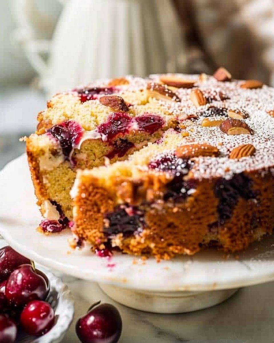 Sweet Cherry Almond Cake