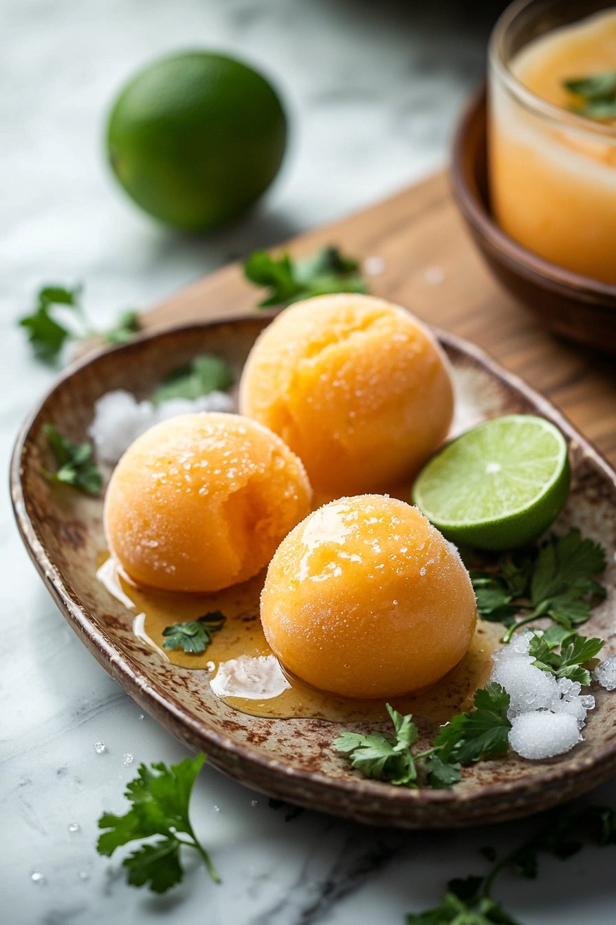 Hausgemachtes Cantaloupe-Sorbet
