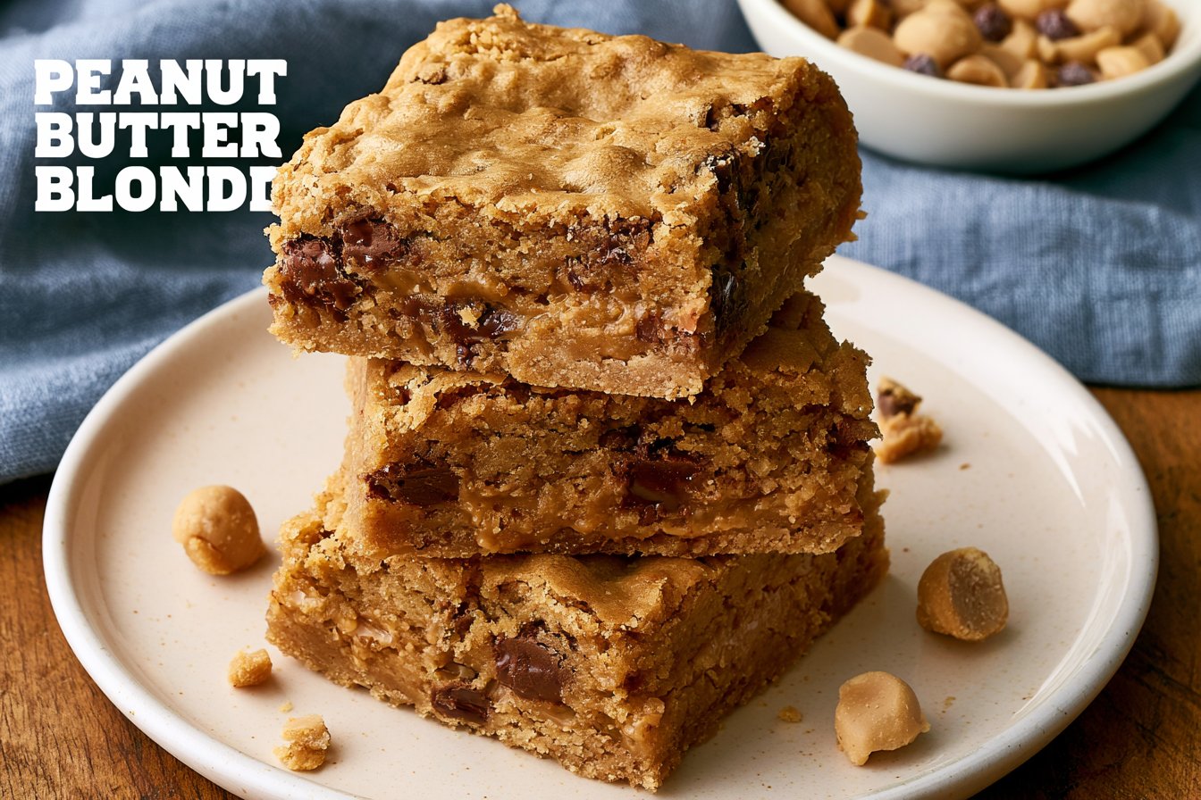 Peanut Butter Blondies with Chocolate Chips