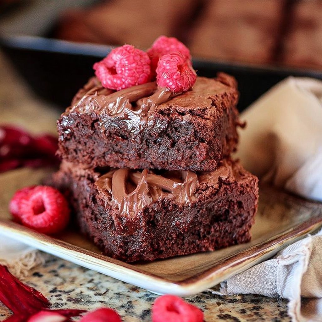 Raspberry Truffle Brownies