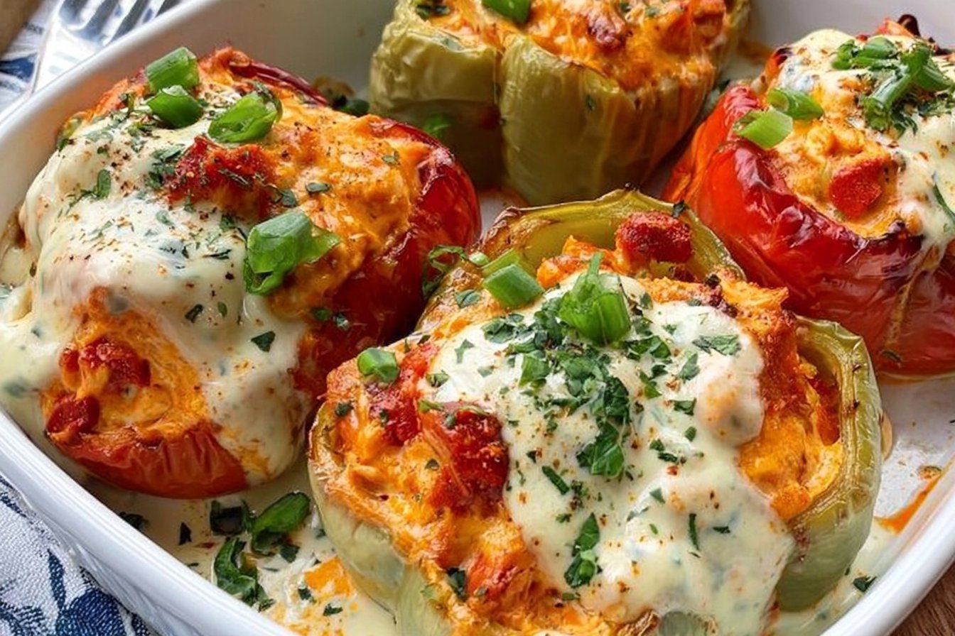 Buffalo Chicken Stuffed Peppers