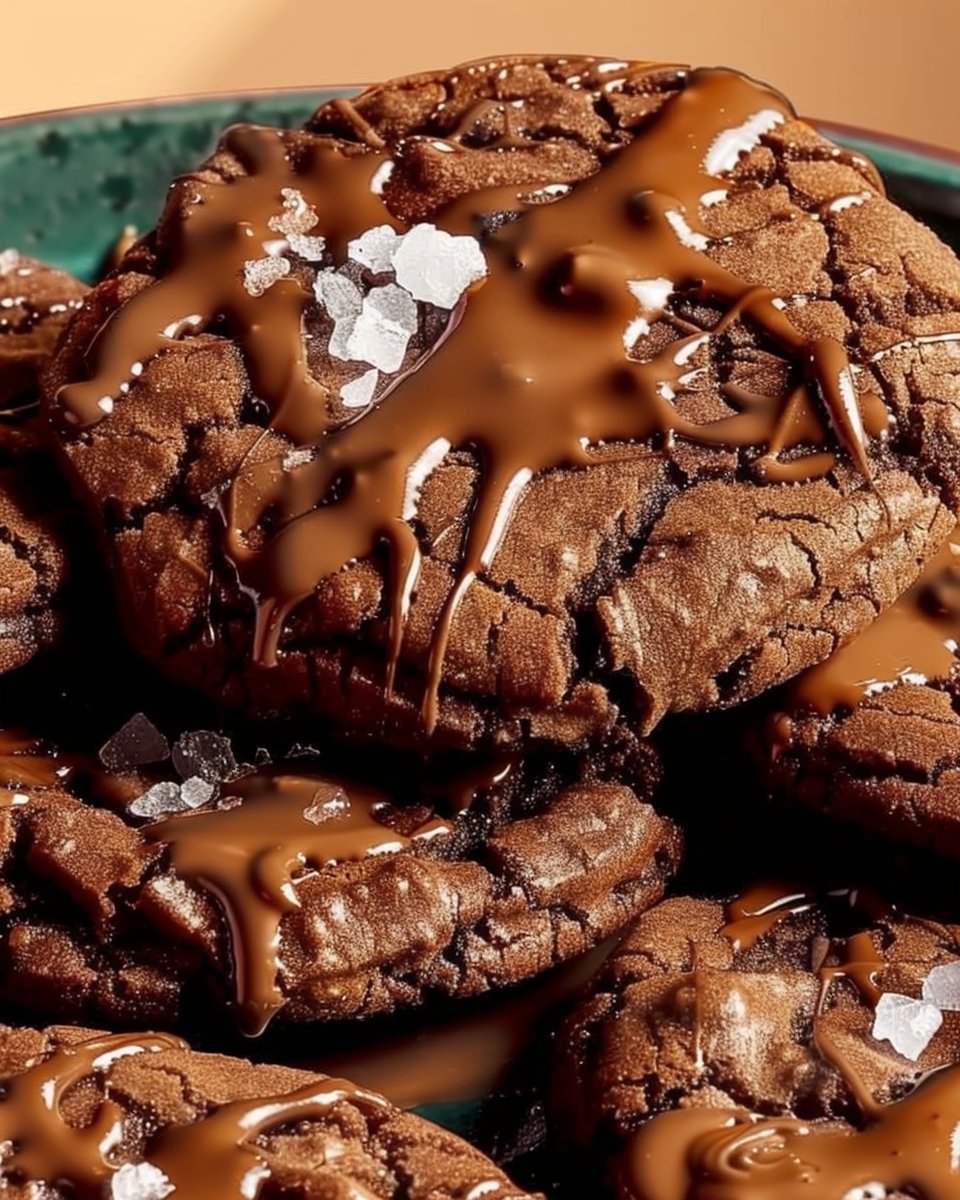 Sea Salt Caramel Cookies With Double Chocolate