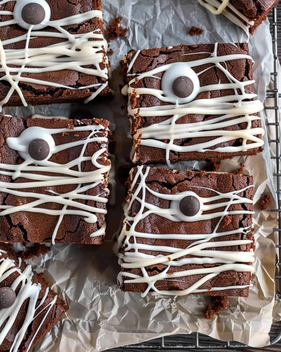 Mummy Halloween Brownies
