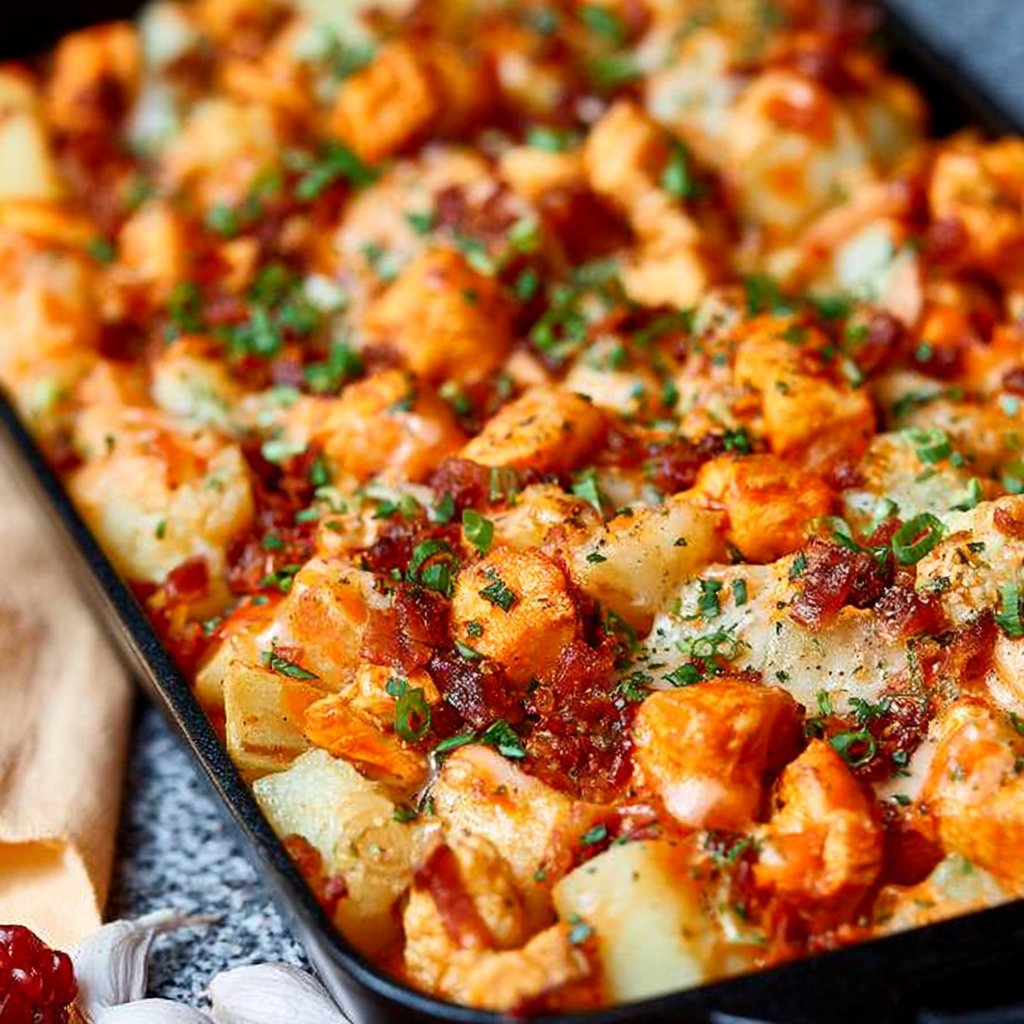 Buffalo Chicken & Potato Casserole