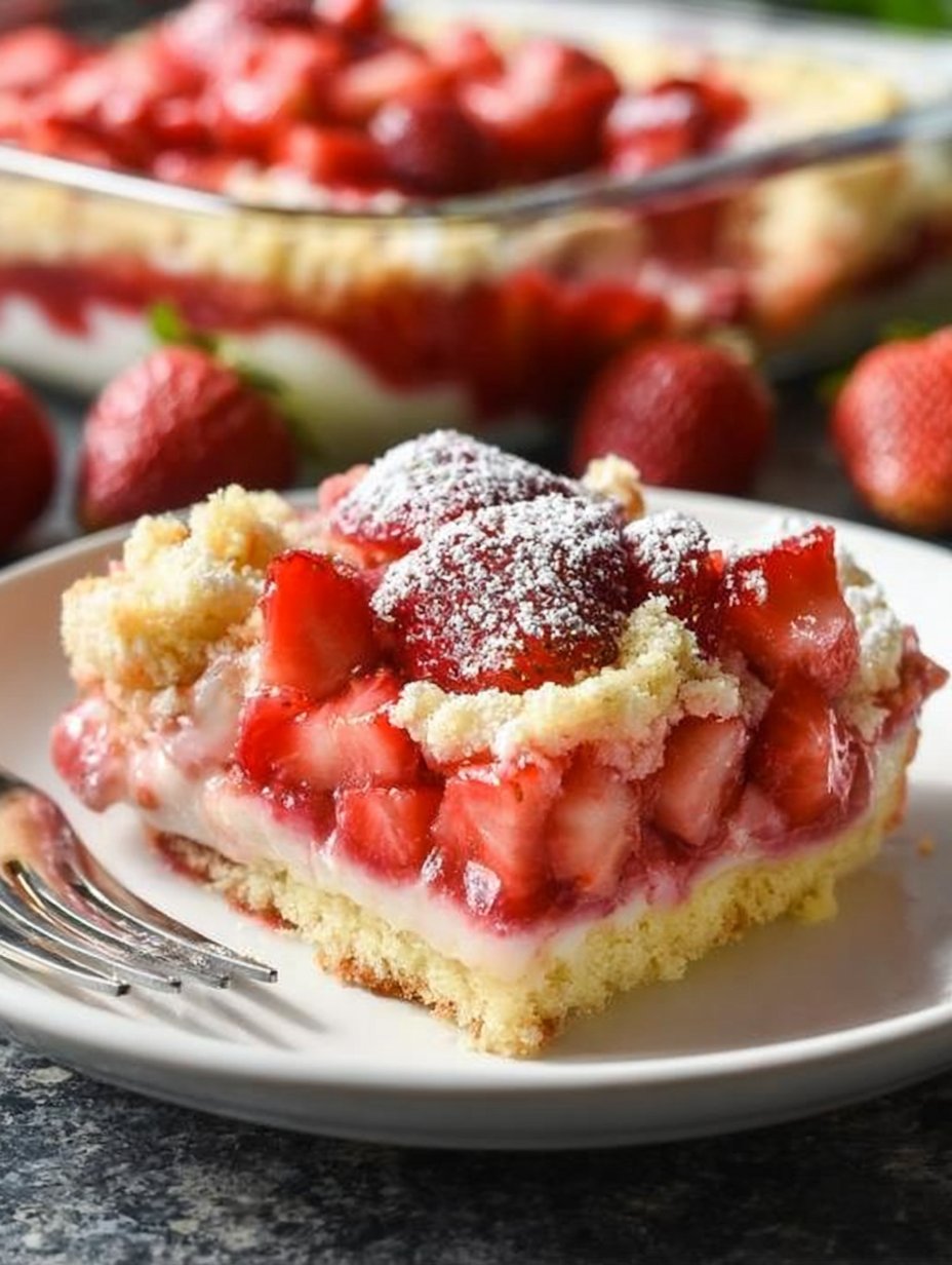 Strawberry Cheesecake Dump Cake – Easy & Creamy