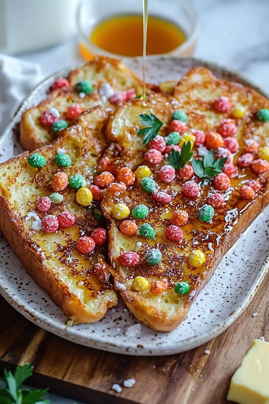 Crunchy French Toast with Fruity Pebbles