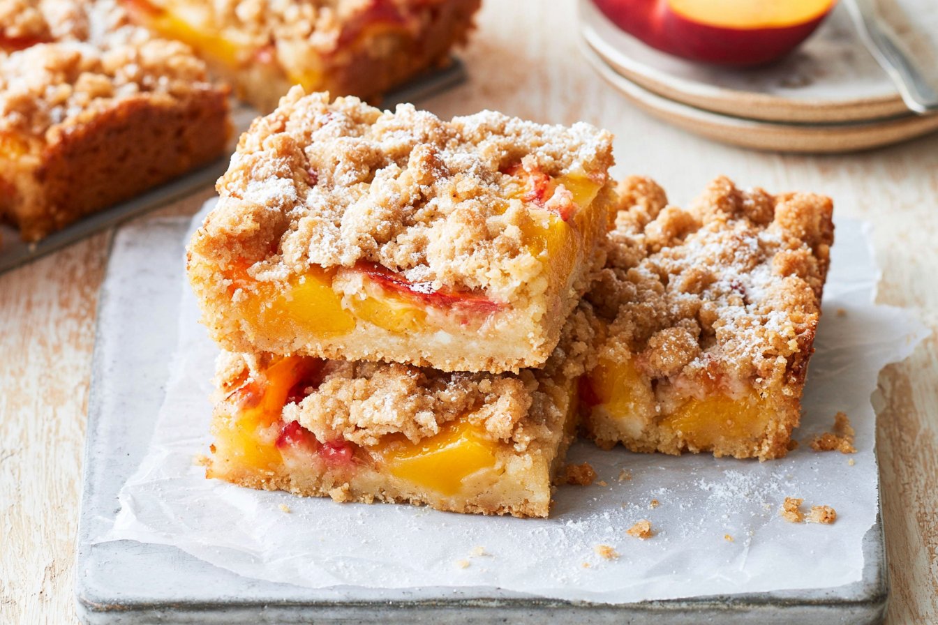 Peaches and Cream Crumble Bars