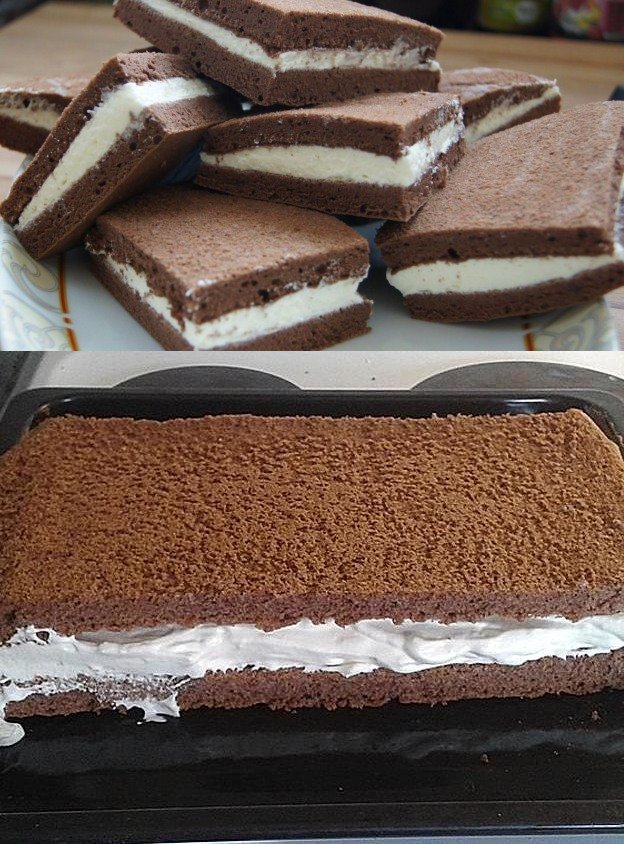 Schokoladenkuchen mit Sahne