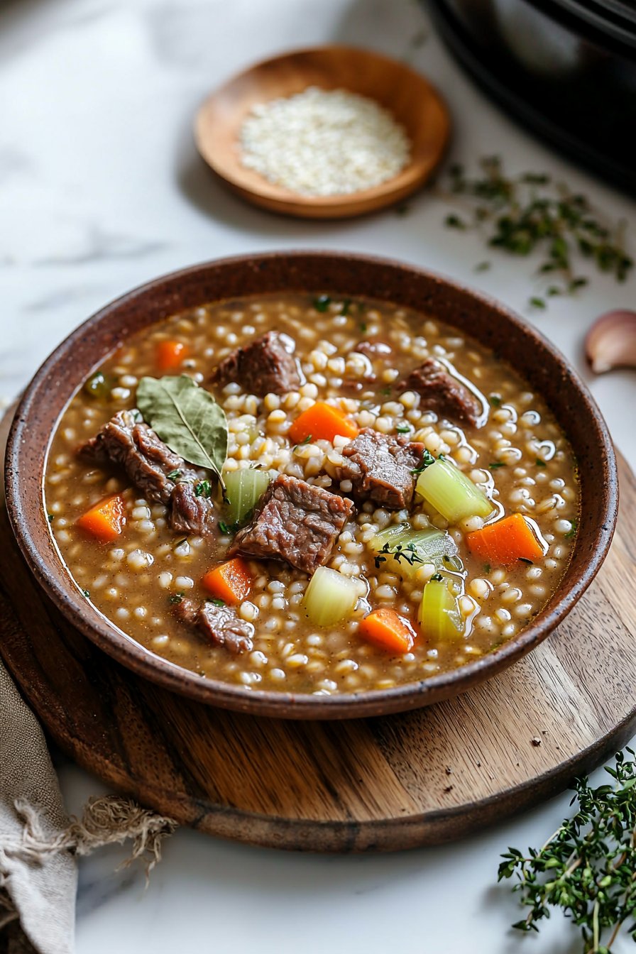 Slow Cooker Beef Barley Soup