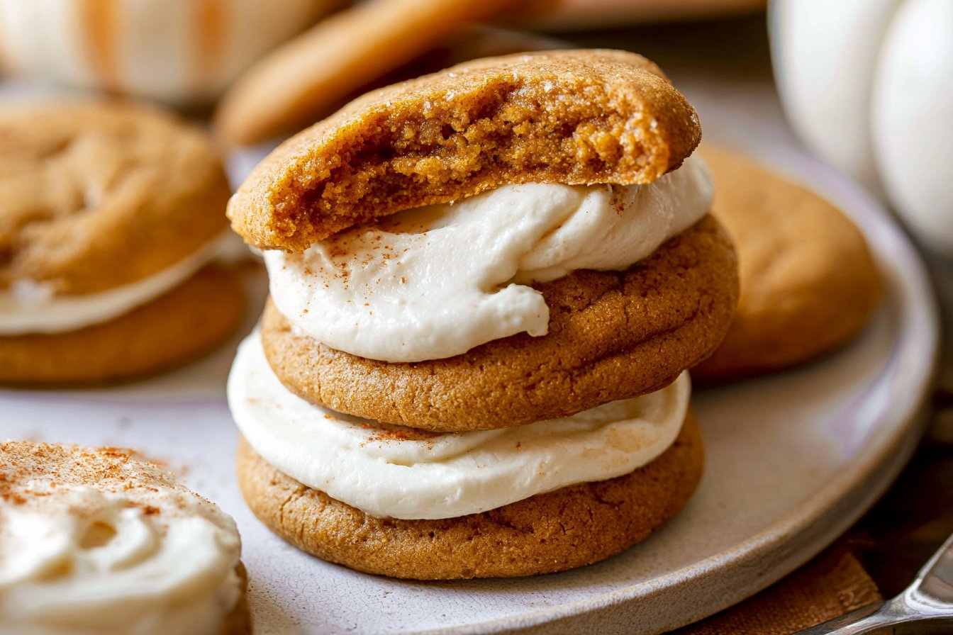 Soft Pumpkin Cookies with Cream Cheese Frosting