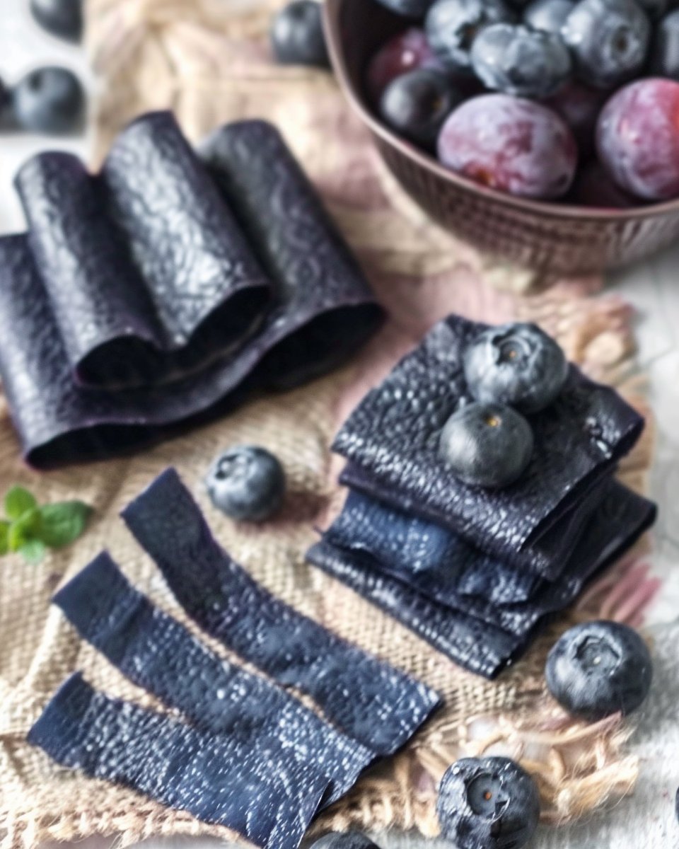 Homemade Oven Dried Blueberry Fruit Leather