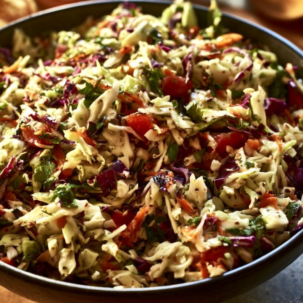 Mediterranean No-Mayo Coleslaw