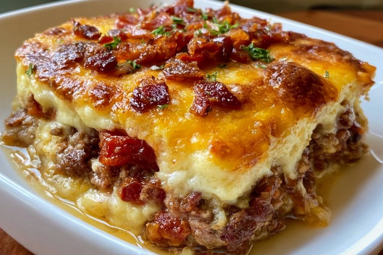 Low Carb Bacon Cheeseburger Casserole