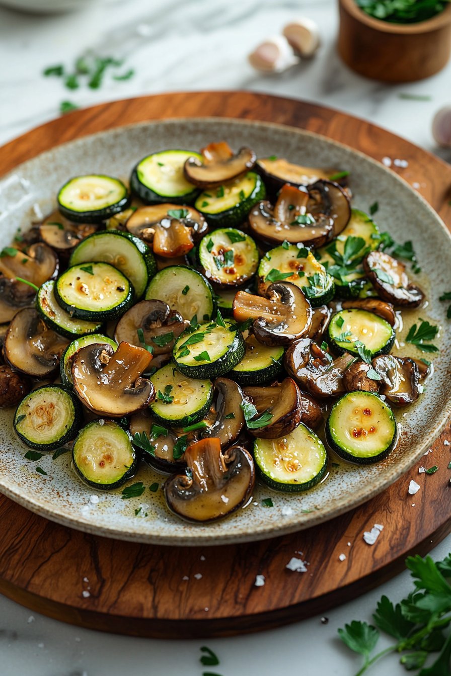Pan Fried Zucchini and Mushrooms