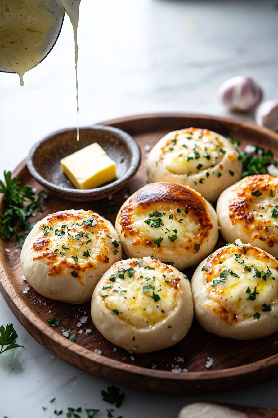 Käsegefüllte Knoblauchbrötchen