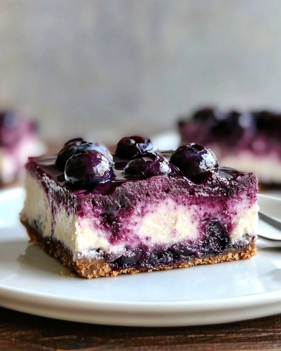 No Bake Blueberry Cheesecake Bars