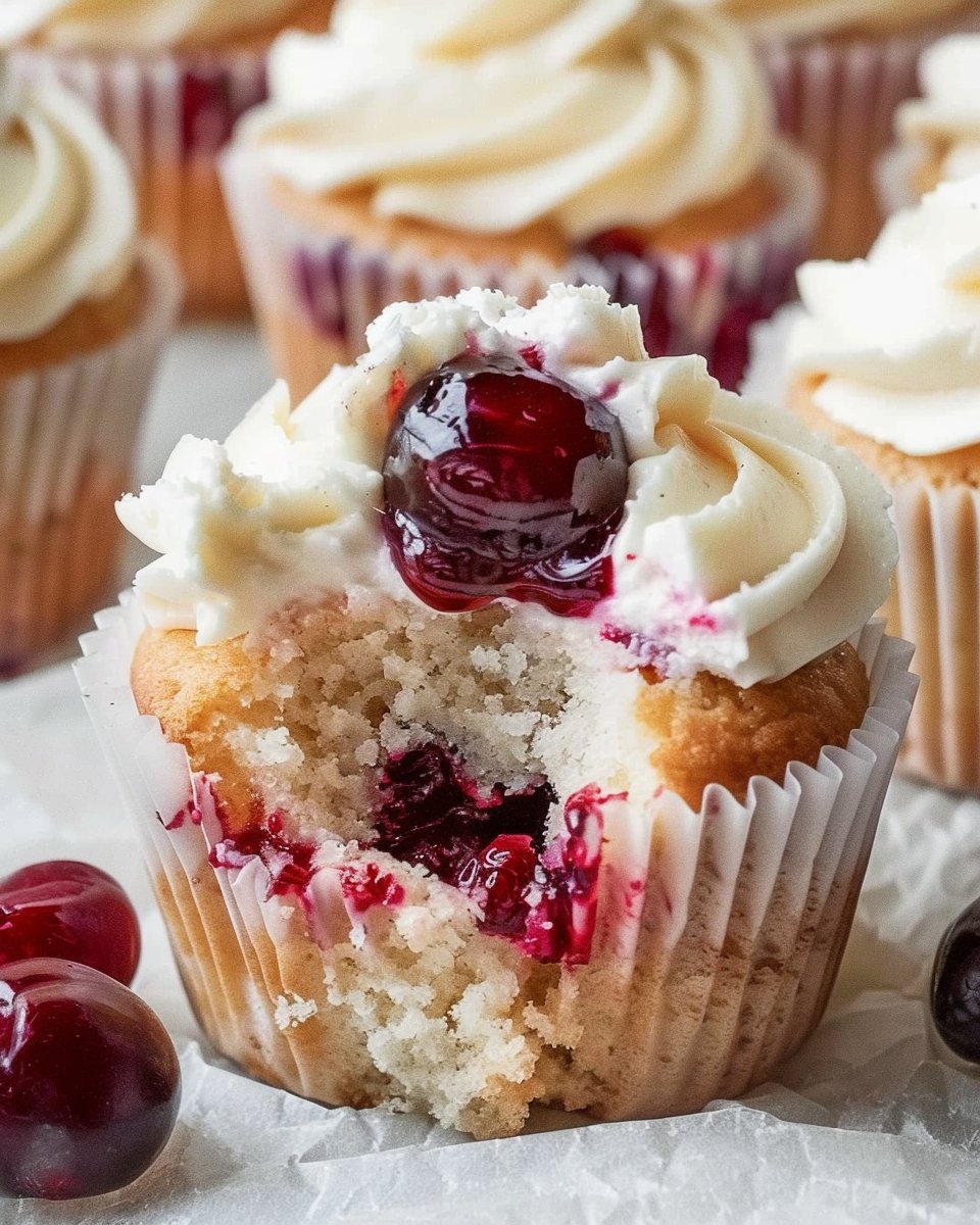 Cherry Jam Vanilla Cupcakes
