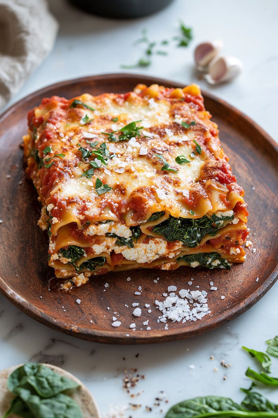 Vegetarian Lasagna with Spinach & Ricotta