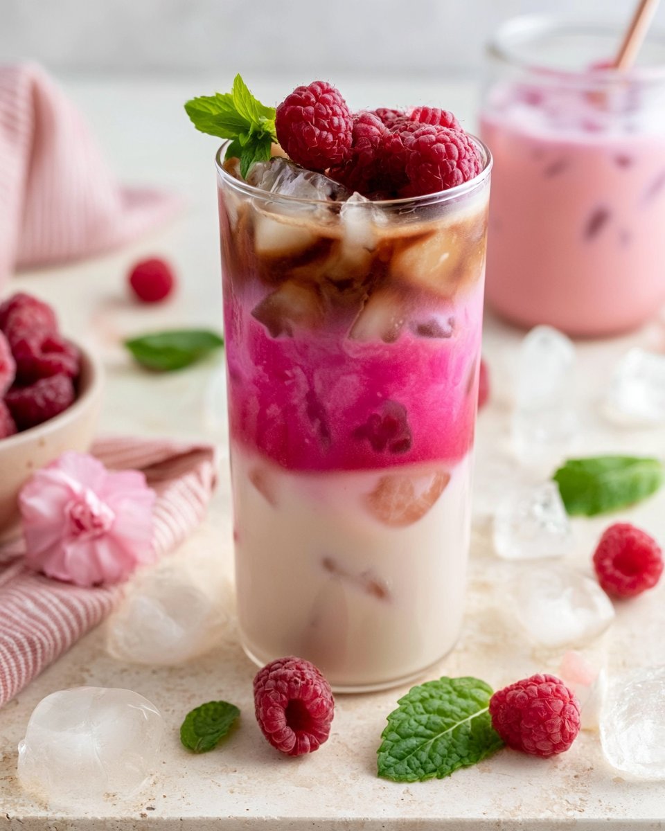 Iced Lavender Raspberry Cream Latte