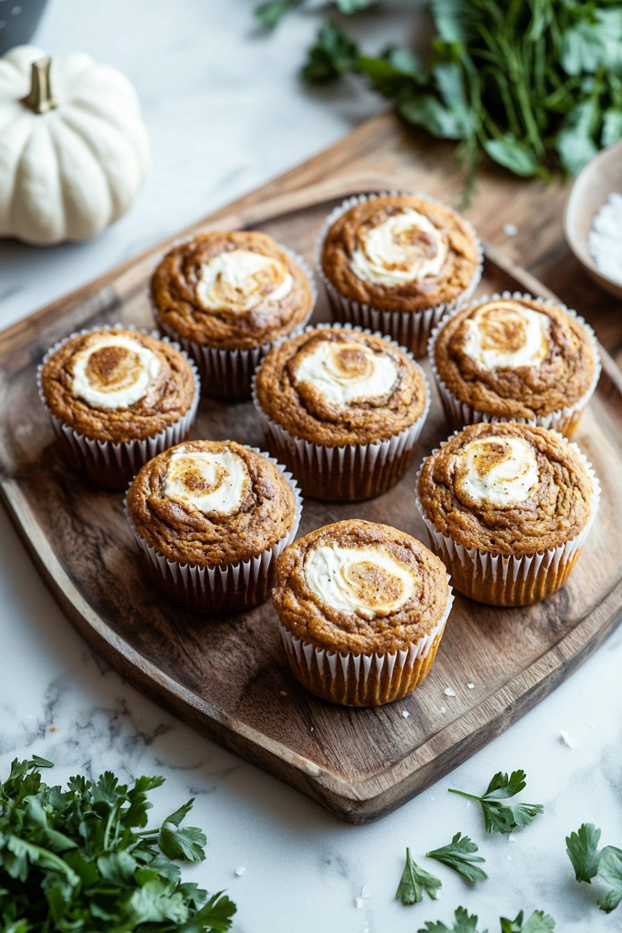Pumpkin Cream Cheese Swirl Muffins