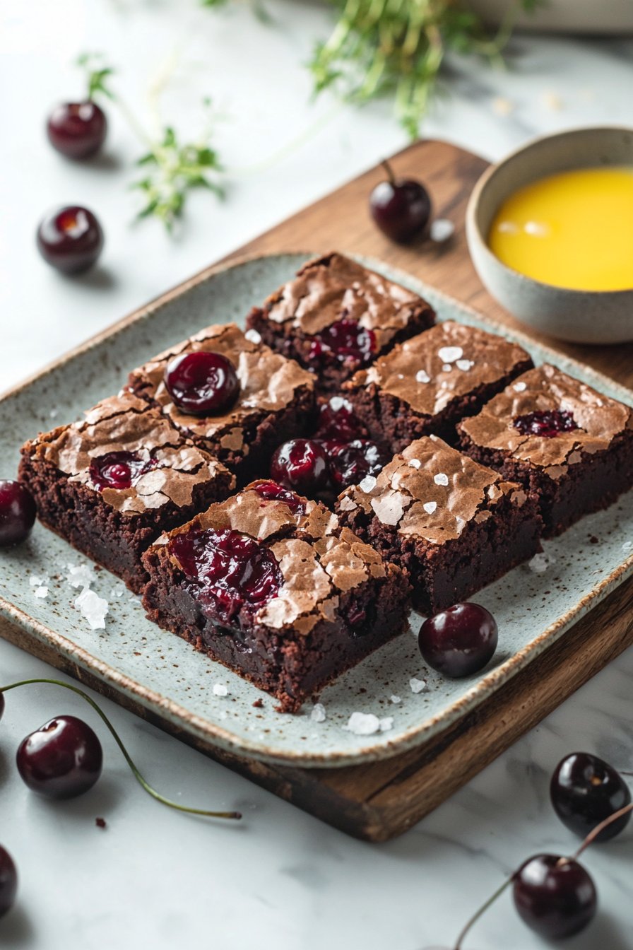 Roasted Cherry Brownies