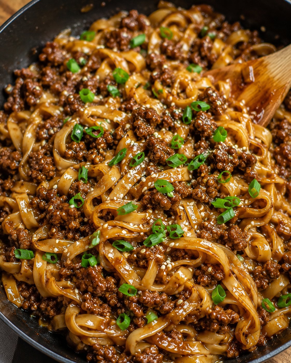 Mongolian Ground Beef Noodles 2 Mongolian Ground Beef Noodles