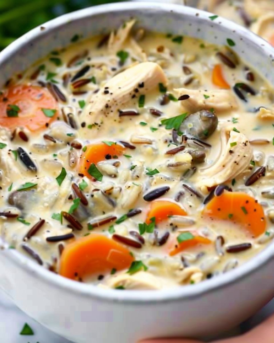 Slow Cooker Creamy Chicken Wild Rice Soup