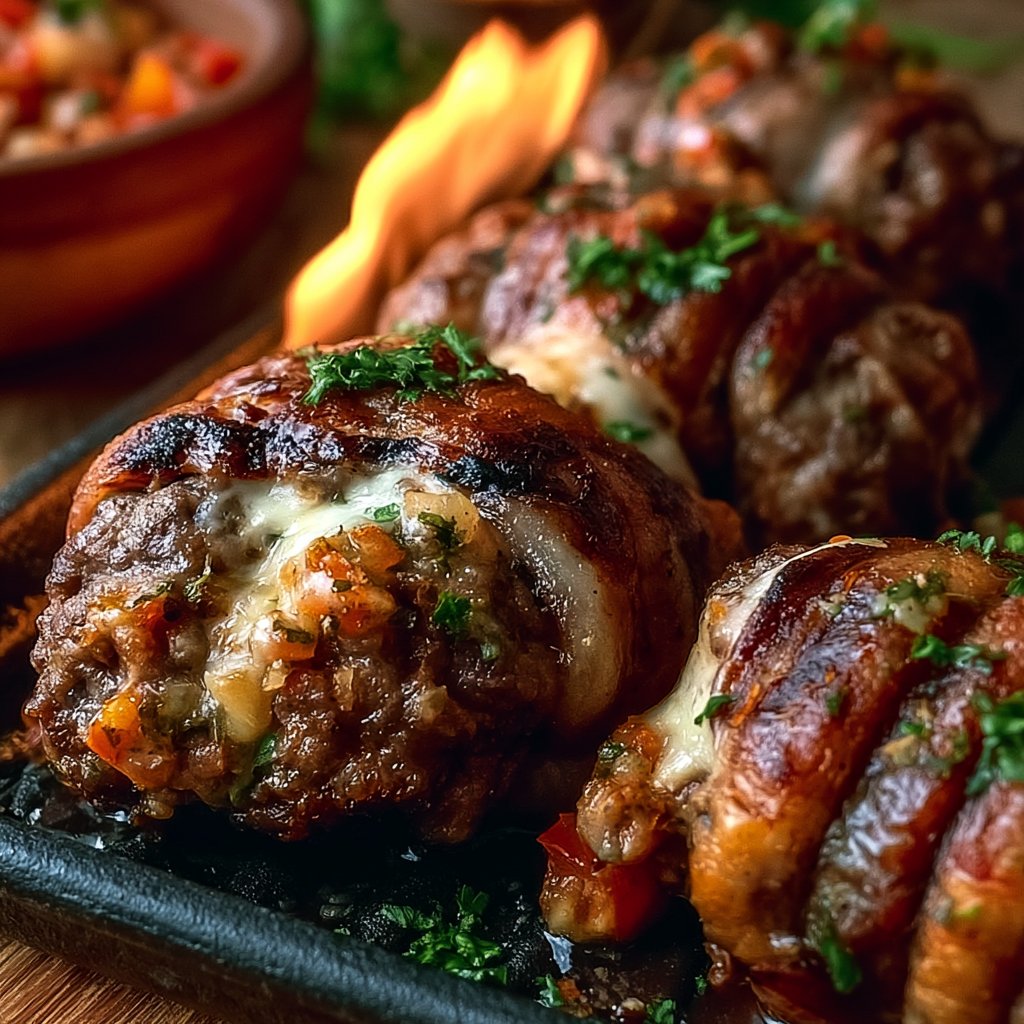 Mexican ground meat rolls from the grill