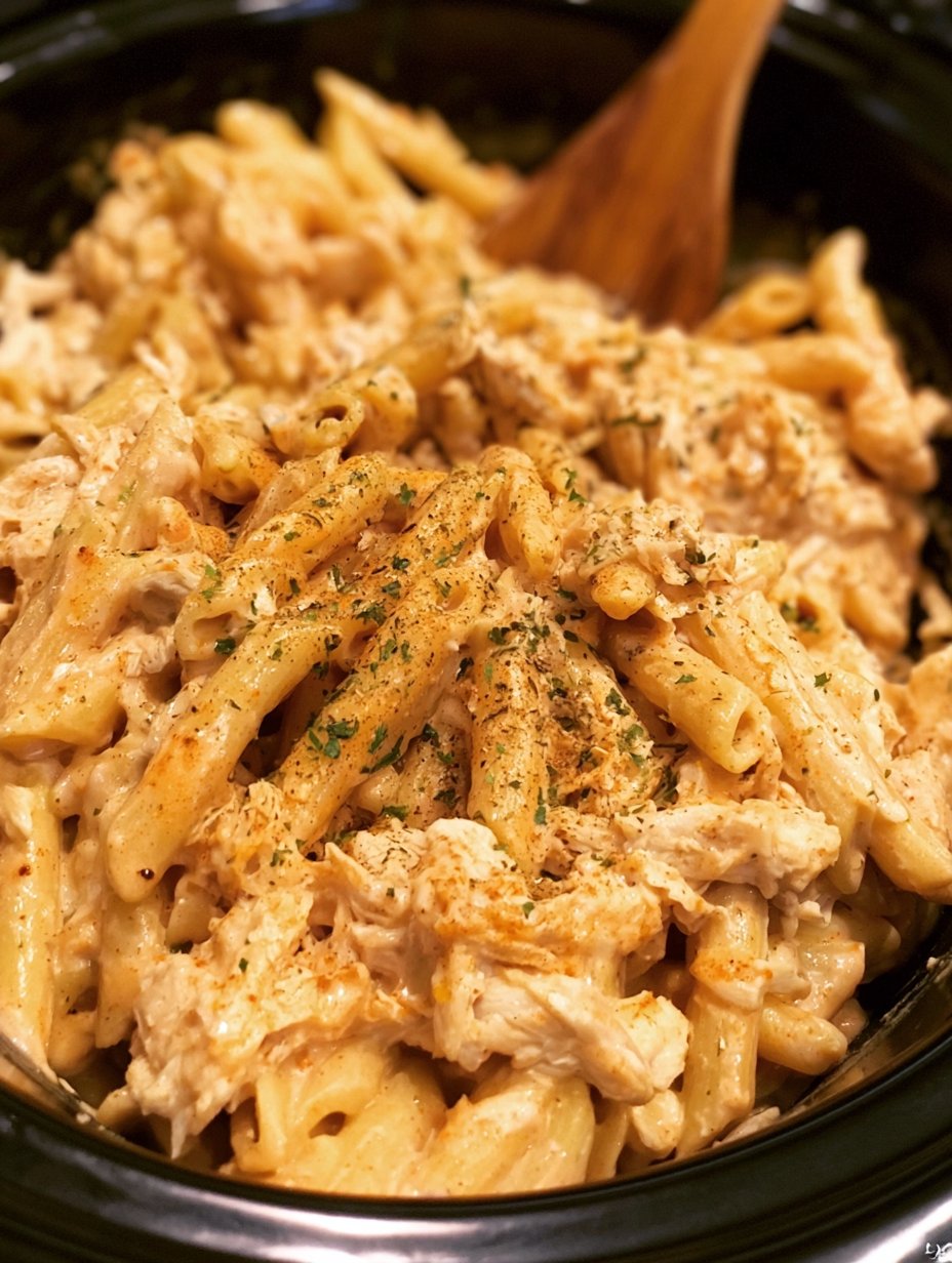Pasta de Pollo Cajún en Olla de Cocción Lenta