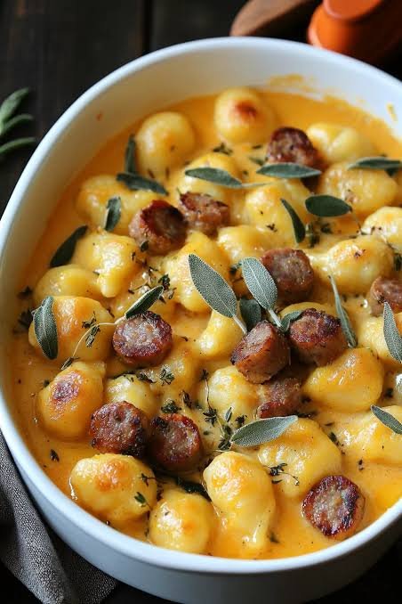 Creamy Butternut Squash Gnocchi with Sausage