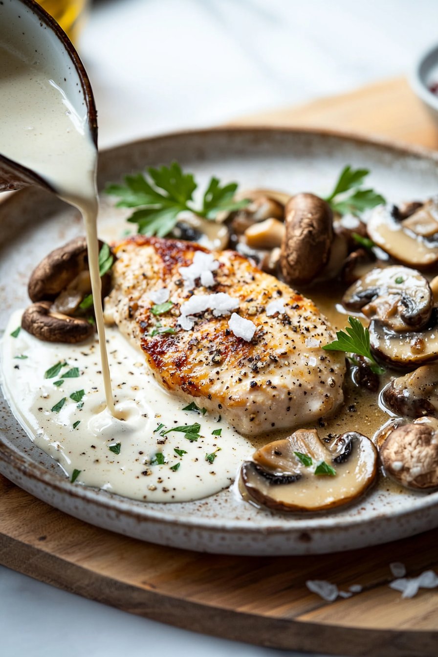 Cremiges Pilz-Hühnchen