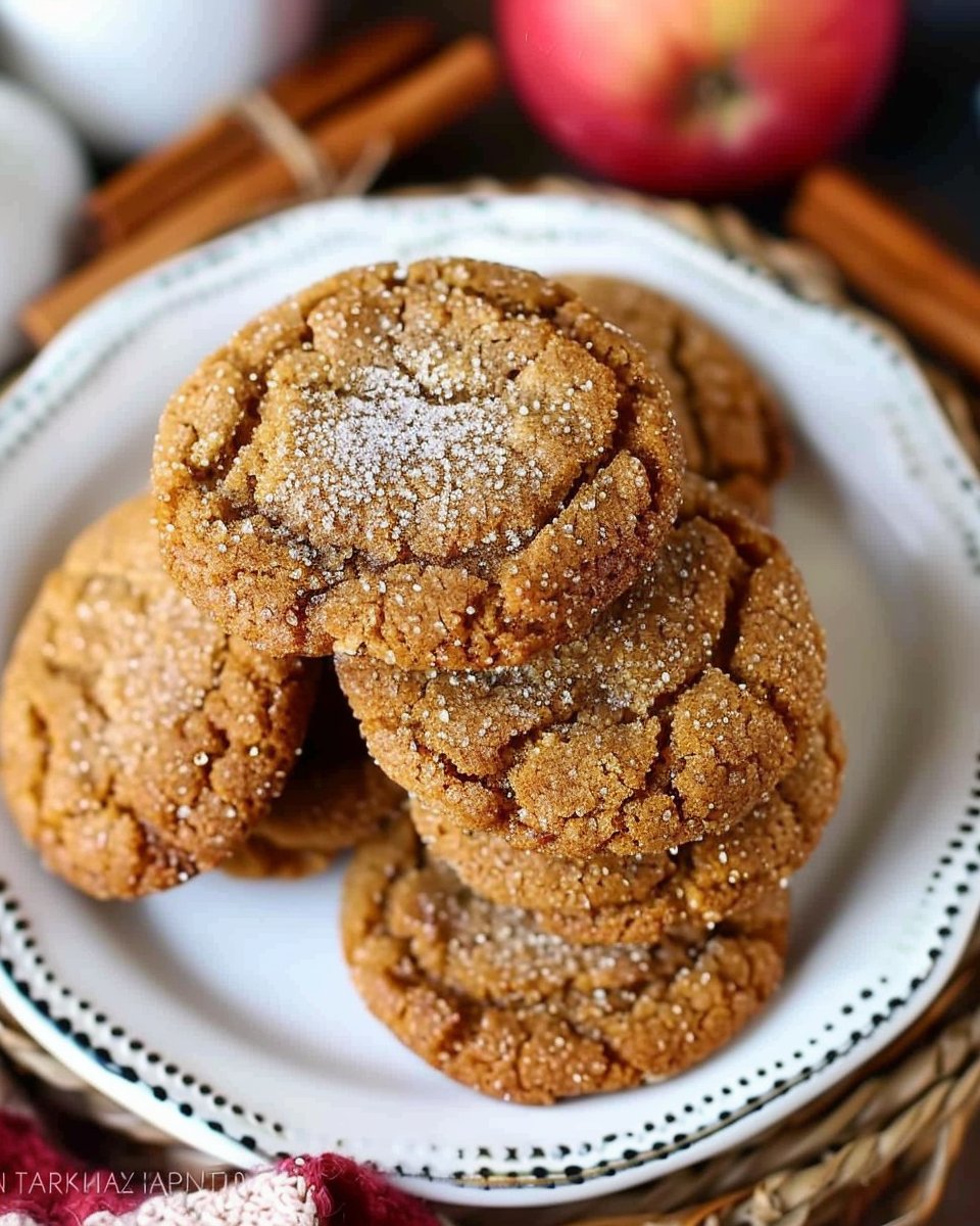 Soft Batch Apple Cider Gingersnap Cookies