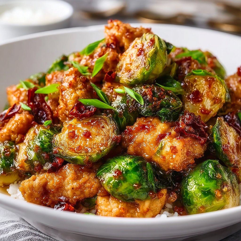 Air Fryer Sweet Chili Chicken and Brussels Sprouts