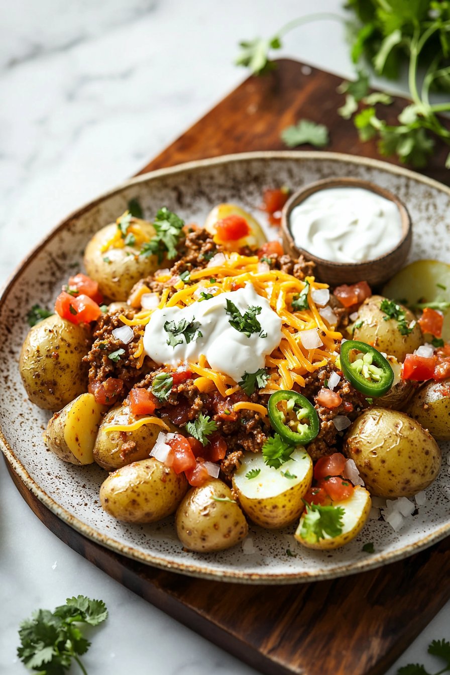 Käse-Taco-Kartoffeln
