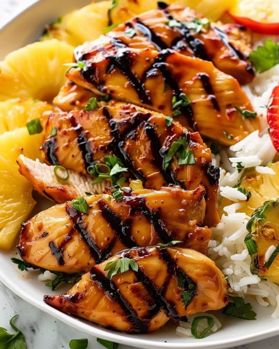 Hawaiian Chicken with Pineapple and Coconut Rice