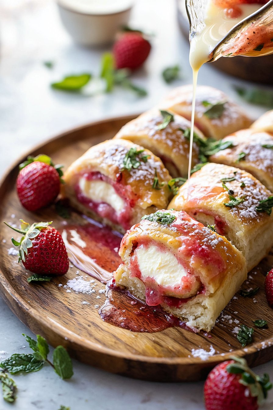 Erdbeer-Käsekuchen-Süßschnecken