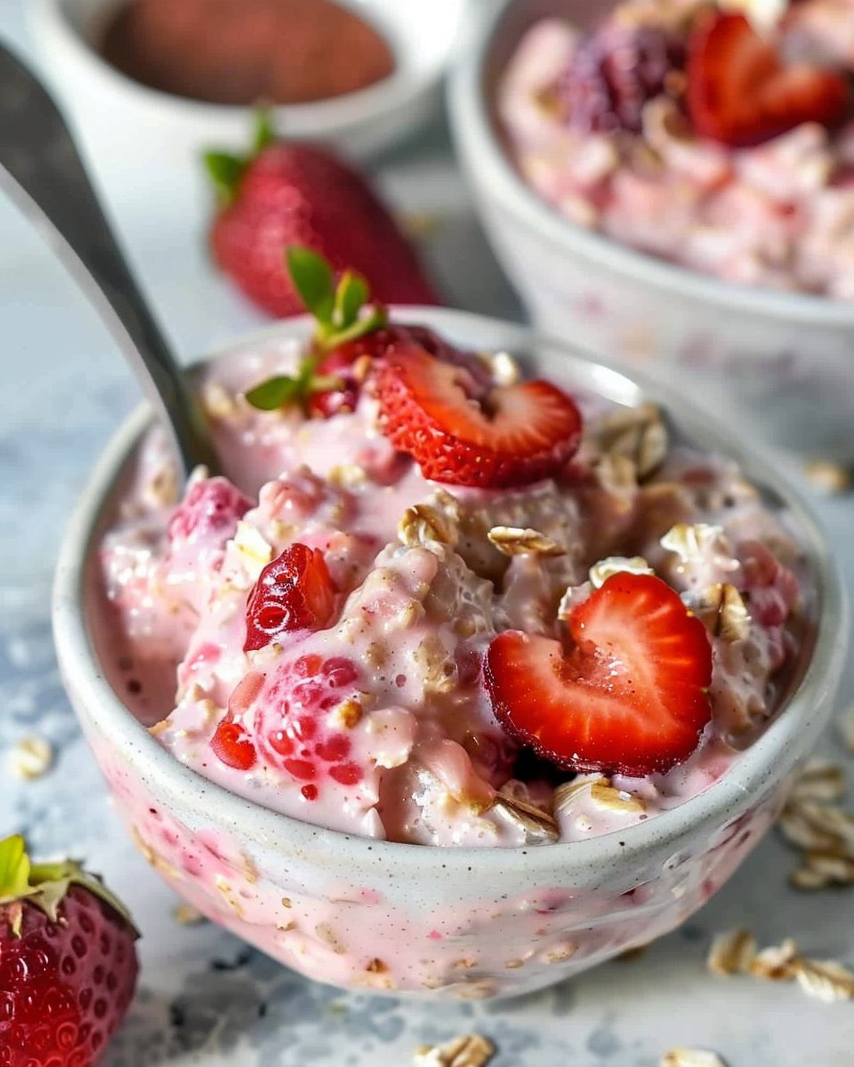 Strawberries and Cream Overnight Oats