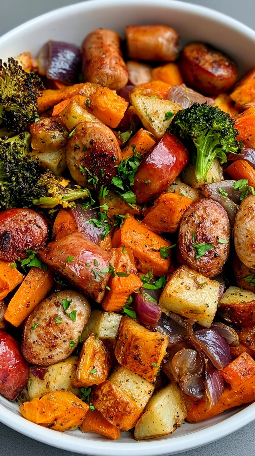 Crispy Chicken Sausage and Veggies in the Air Fryer