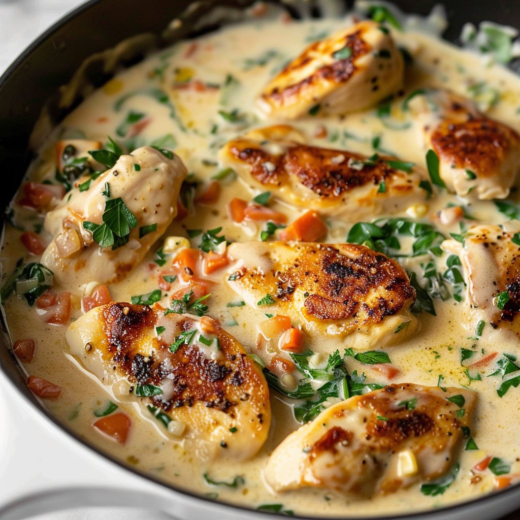 Creamy Tuscan Garlic Chicken Skillet