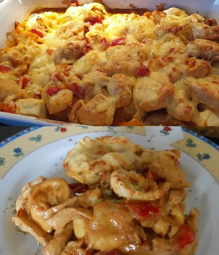 Tortellini mit Hähnchen und Paprika