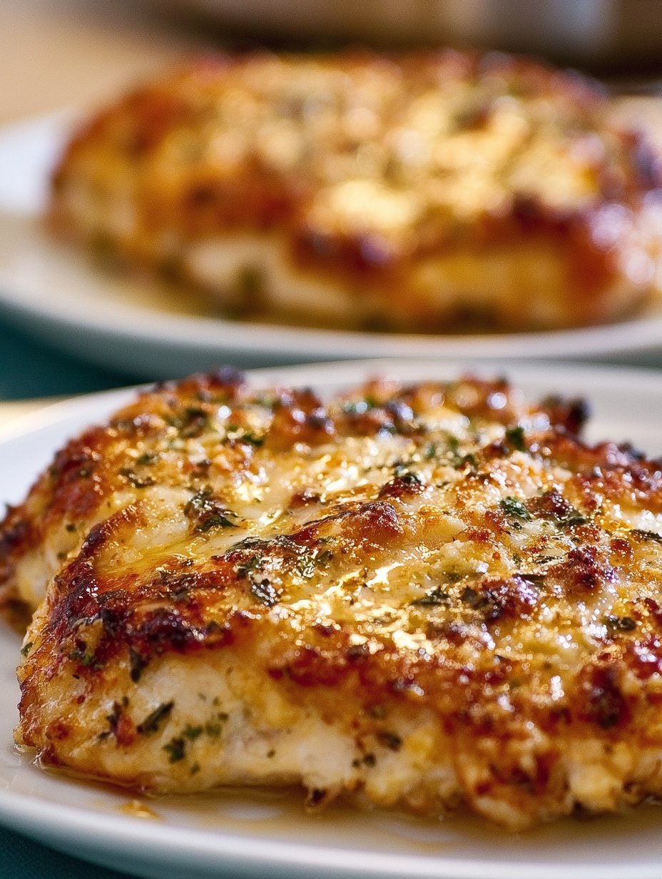 Pollo Marinado con Costra de Queso