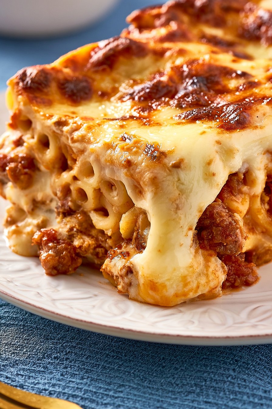 Baked Penne with Bechamel and Meat Sauce