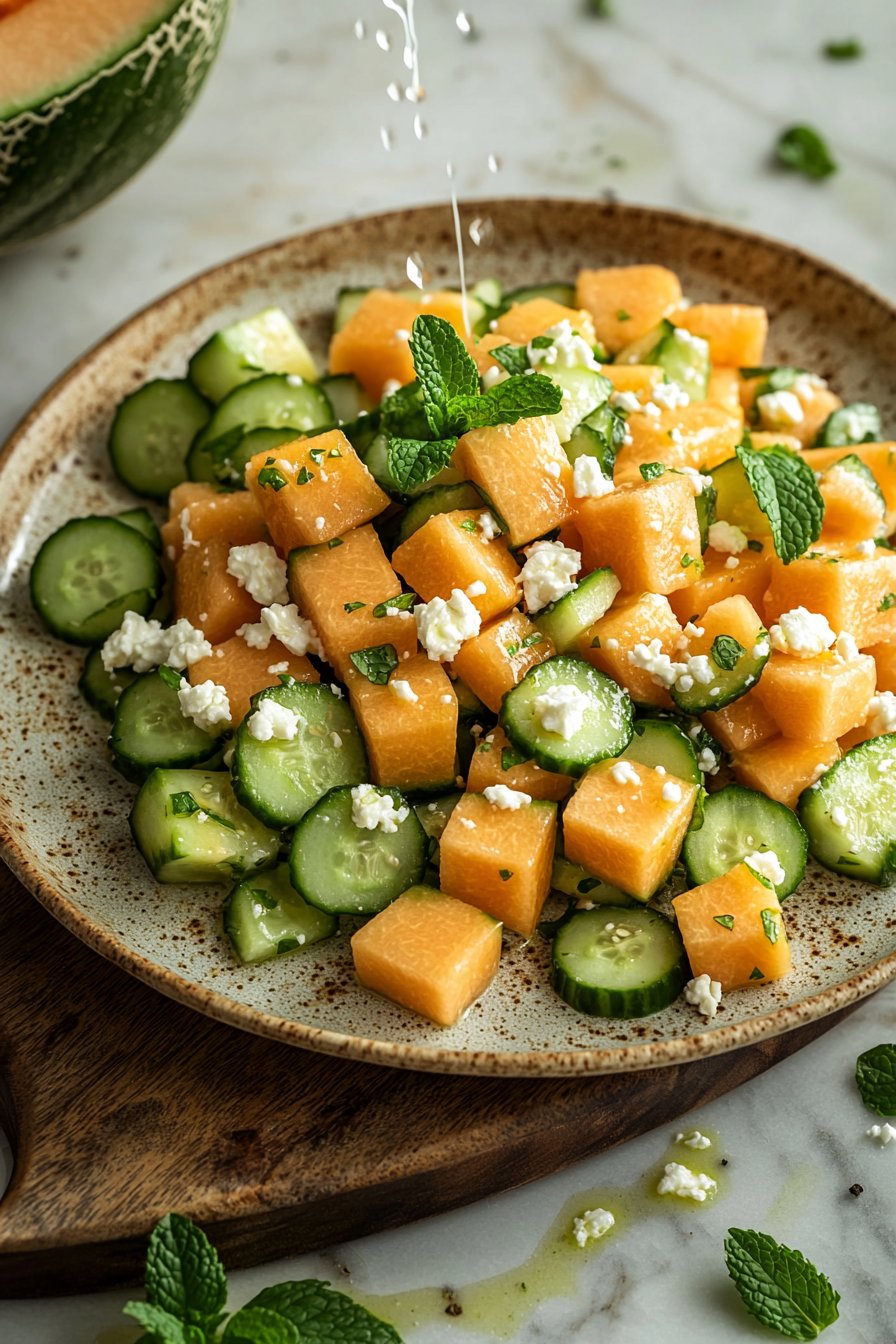 Kantaloupe-Gurke-Sommersalat