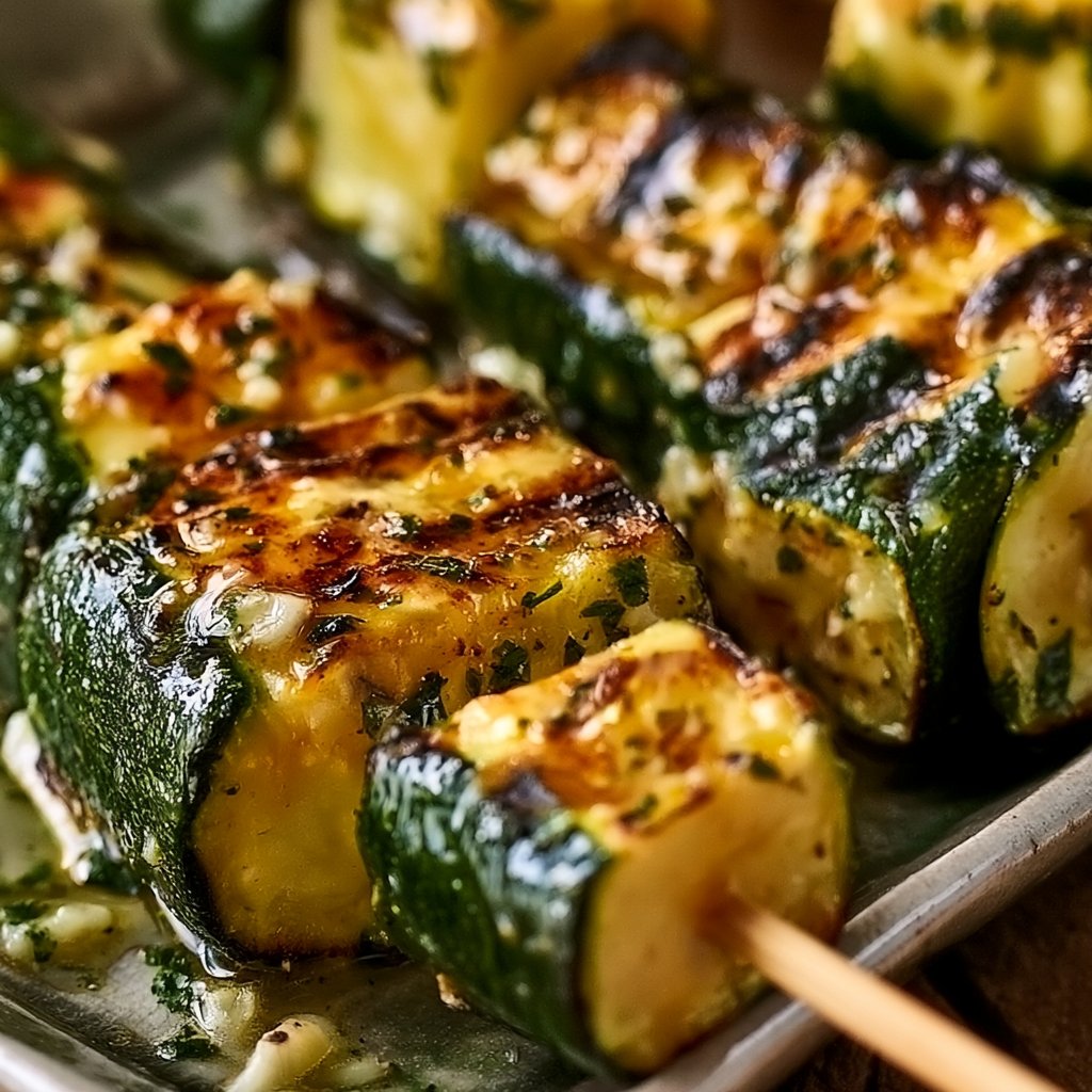 Knoblauch-Butter-Zucchini-Spieße
