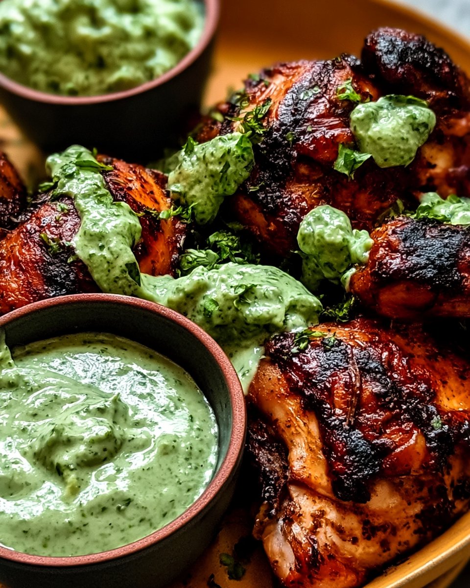 Peruvian Chicken with Creamy Aji Verde Sauce