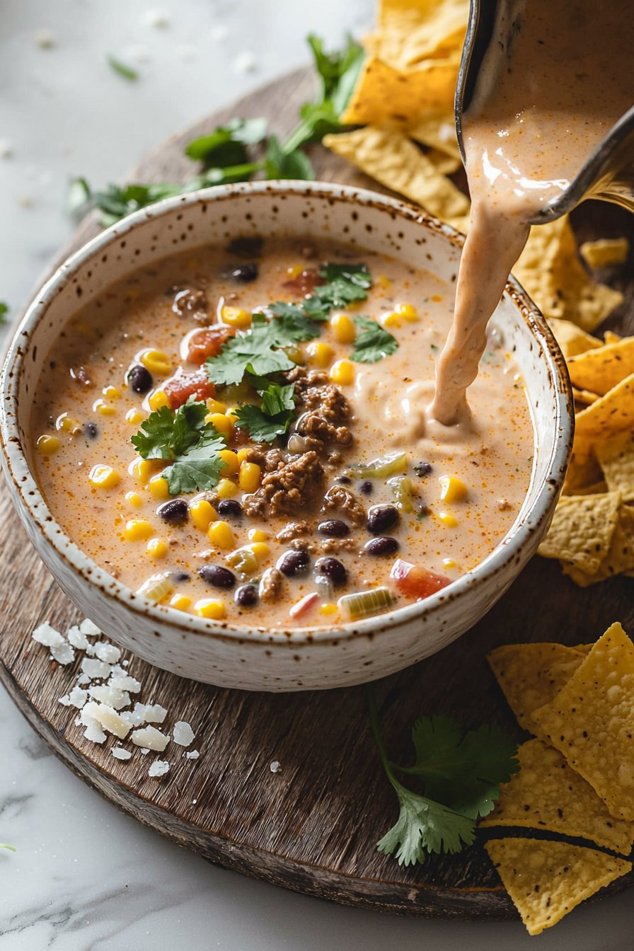 Cremige Rindfleisch-Taco-Suppe