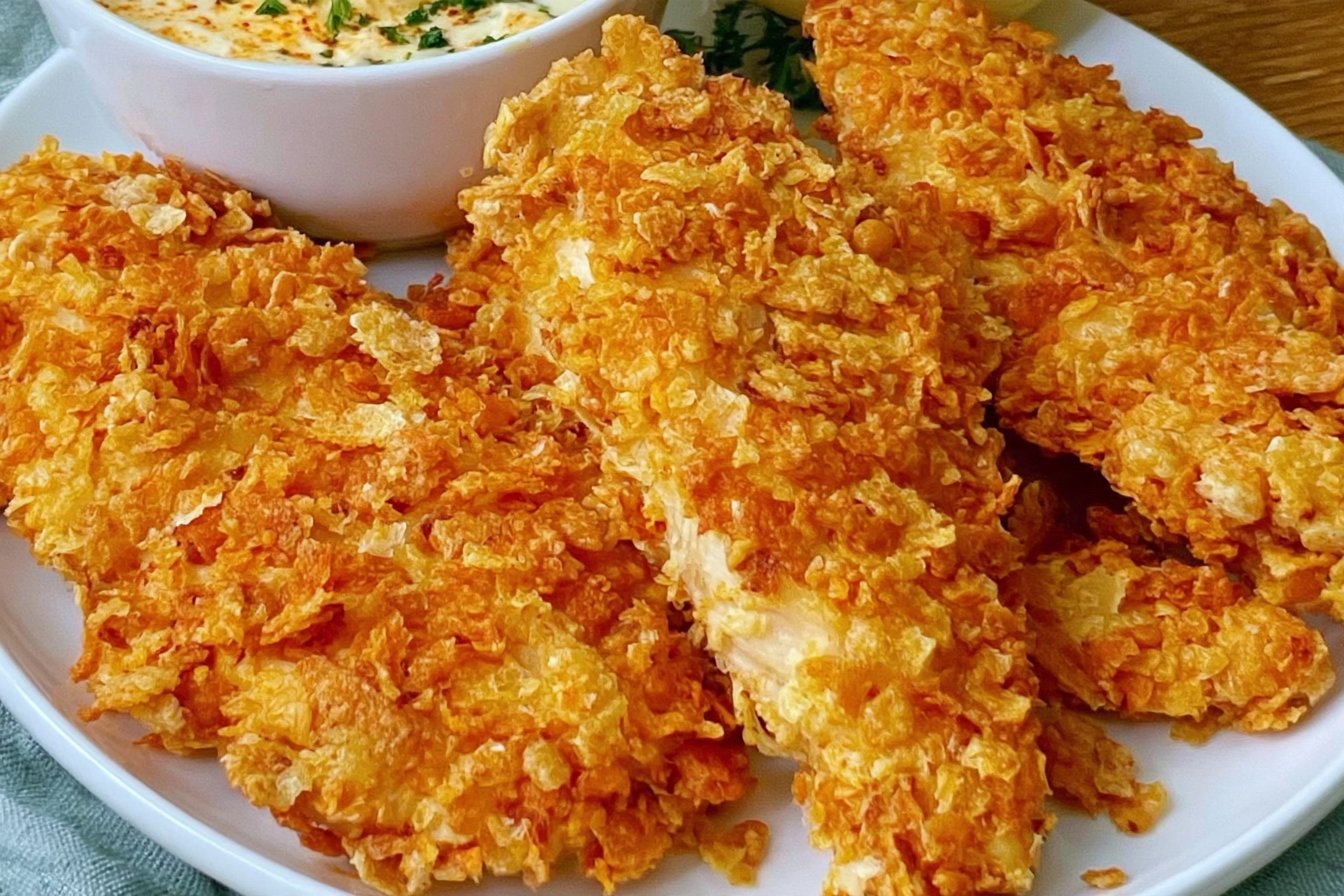 The EASIEST cornflake chicken recipe (oven baked or air fryer!)