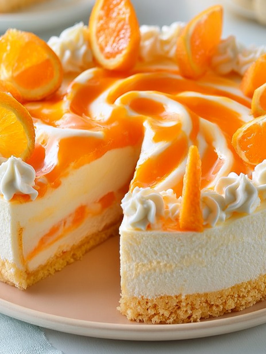 Cheesecake de Naranja y Crema Sin Horno