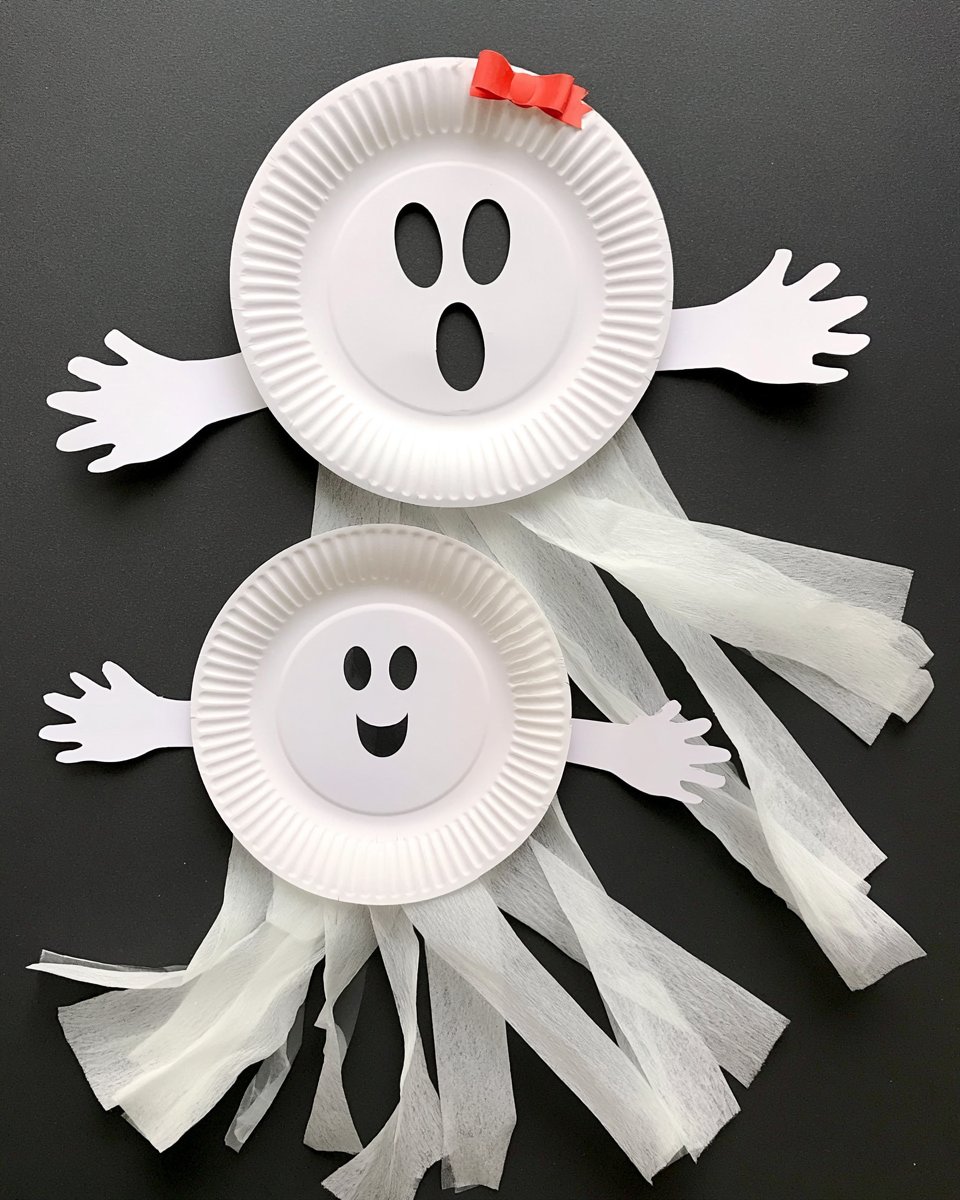 How to Make a Paper Plate Ghost | Ghost Handprint Craft