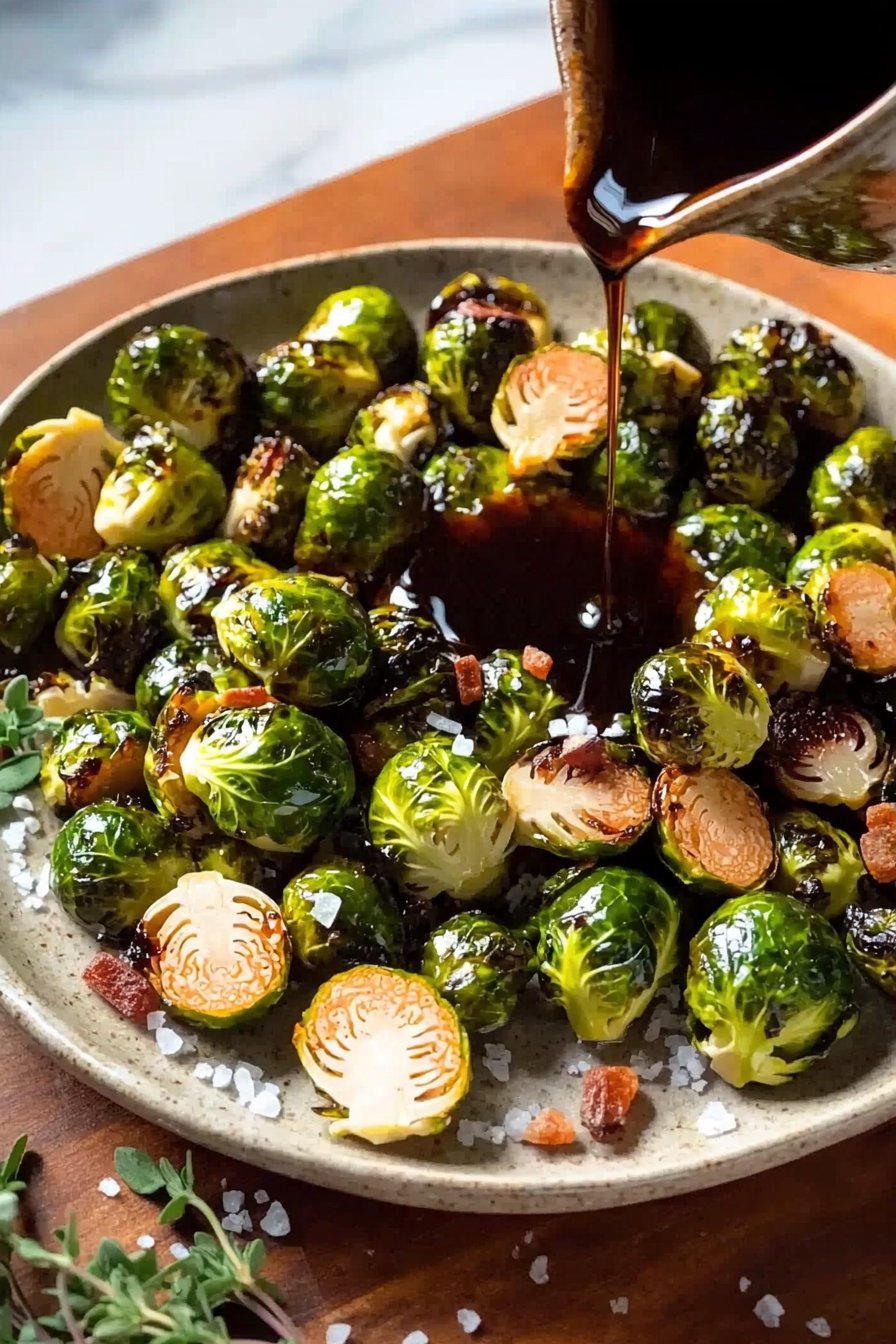 Maple Balsamic Roasted Brussels Sprouts
